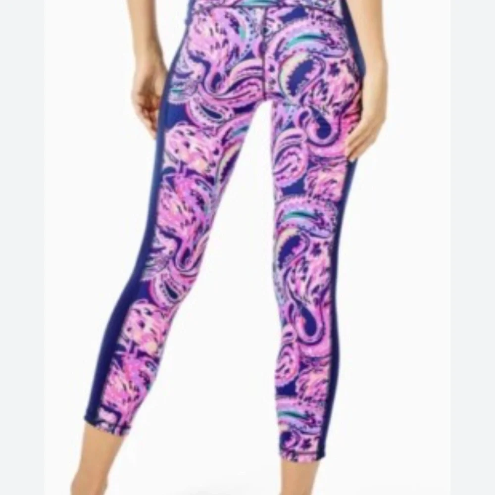 Lilly Pulitzer UPF 50+ LUXLETIC 24" Weekender High Rise Midi Legging XXL - Picture 2 of 12